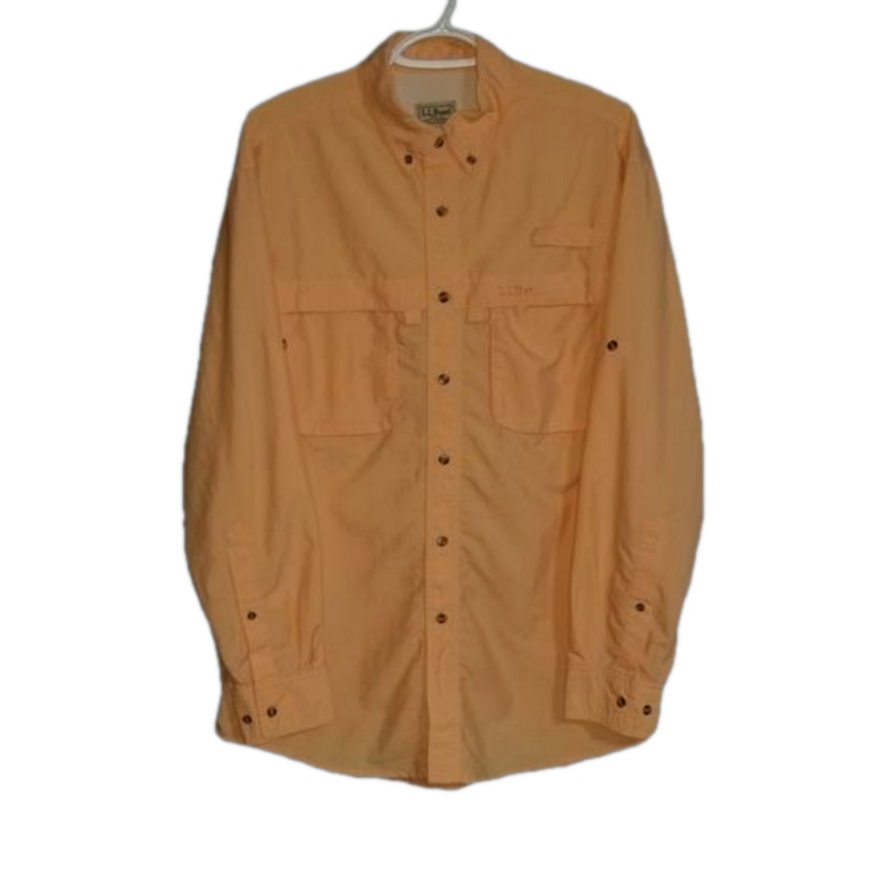 L.L. Bean Long Sleeve Vented Fishing Shirt Label Reads M Reg 0PD24